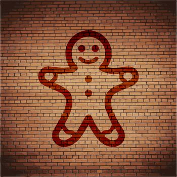 Gingerbread cookies icon Flat with abstract background.