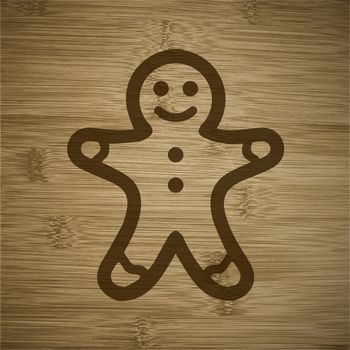 Gingerbread cookies icon Flat with abstract background.