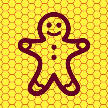 Gingerbread cookies icon Flat with abstract background.