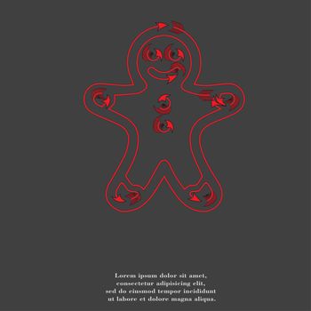 Gingerbread cookies icon Flat with abstract background.