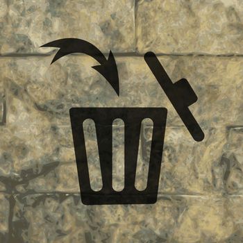 Trash bin icon Flat with abstract background.