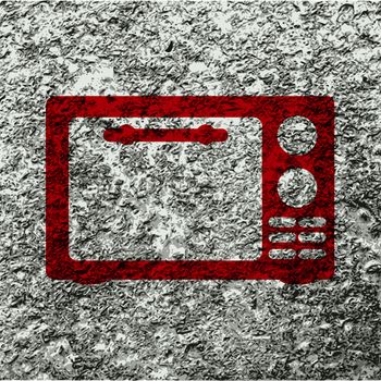 microwave icon. kitchen equipment Flat with abstract background.