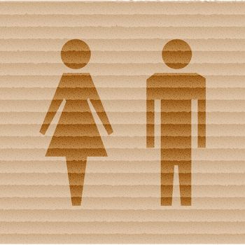 Man and woman icon. Flat with abstract background.