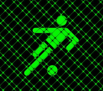 Soccer players icon. Football. Flat with abstract background.