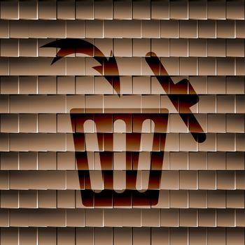 Trash bin icon Flat with abstract background.