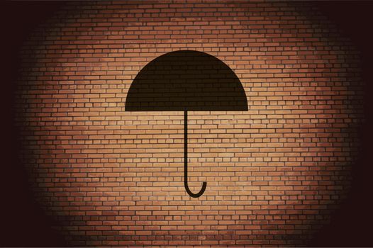 Umbrella icon Flat with abstract background.