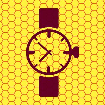 Watch,clock. icon Flat with abstract background.