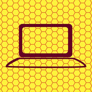 Notebook , Laptop Icon Flat with abstract background.