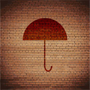 Umbrella icon Flat with abstract background.