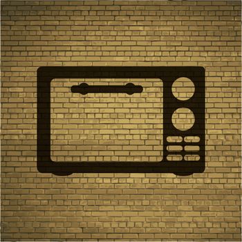 microwave icon. kitchen equipment Flat with abstract background.