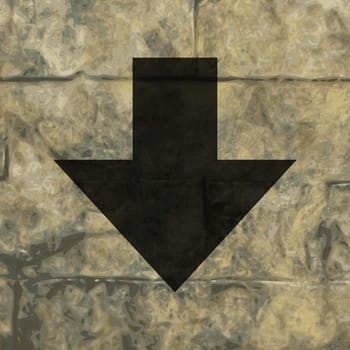 down Arrow icon Flat with abstract background.