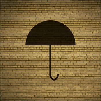 Umbrella icon Flat with abstract background.