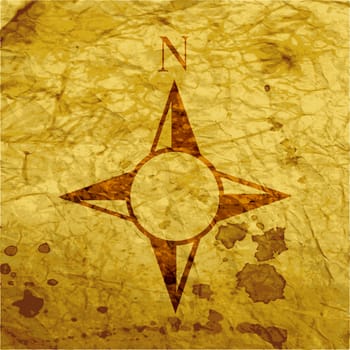 Compass icon. Flat with abstract background.
