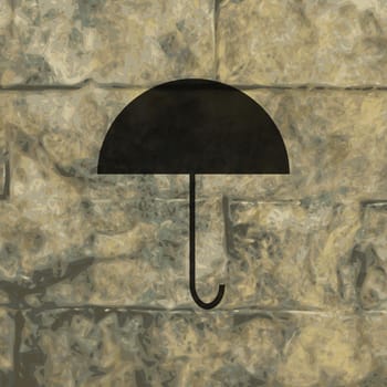 Umbrella icon Flat with abstract background.