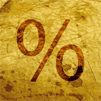 percent icon Flat with abstract background.