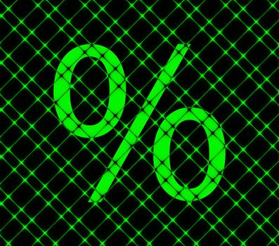 percent icon Flat with abstract background.