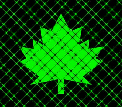 maple Leaf icon Flat with abstract background.