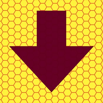 down Arrow icon Flat with abstract background.