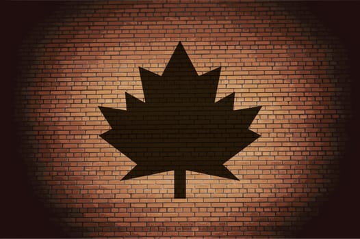 maple Leaf icon Flat with abstract background.