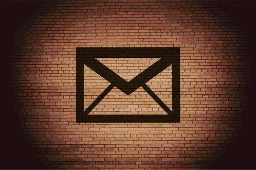 Envelope Mail icon Flat with abstract background.