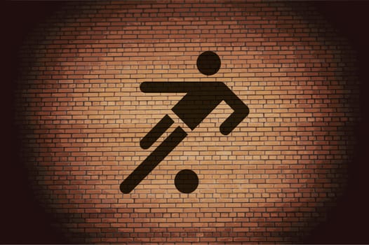 Soccer players icon. Football. Flat with abstract background.
