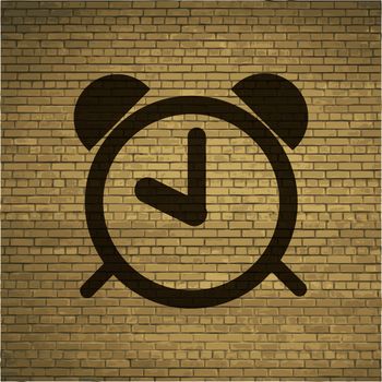 alarm clock icon Flat with abstract background.