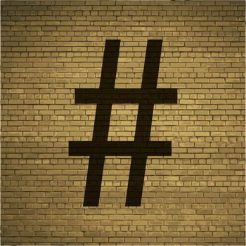 Hashtag Speech icon Flat with abstract background.