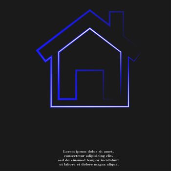 home. house icon Flat with abstract background.