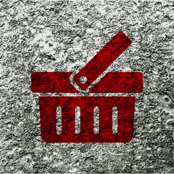 Shopping basket icon Flat with abstract background.