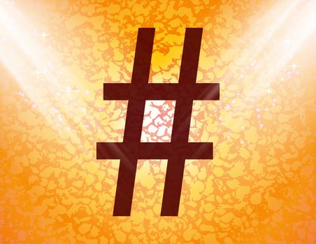 Hashtag Speech icon Flat with abstract background.