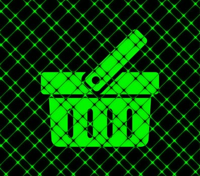 Shopping basket icon Flat with abstract background.