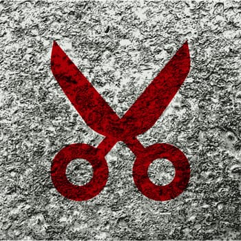 Scissors icon Flat with abstract background.