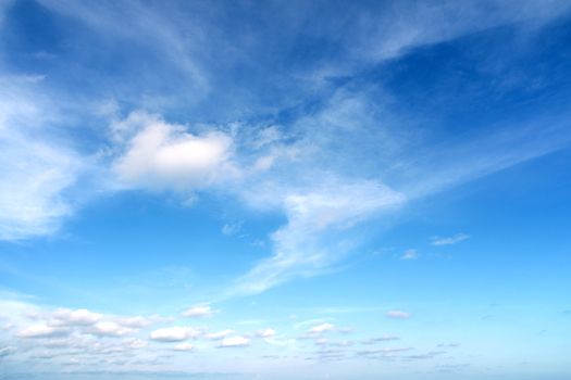 Beautiful Summer Clouds in the blue sky at Eastern Thailand.