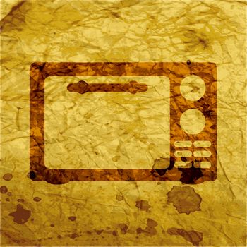 microwave icon. kitchen equipment Flat with abstract background.