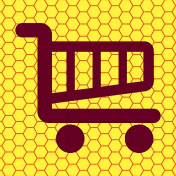 Shopping basket icon Flat with abstract background.