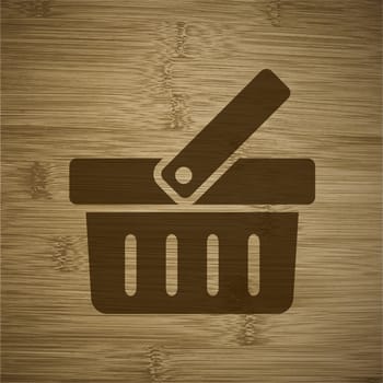 Shopping basket icon Flat with abstract background.