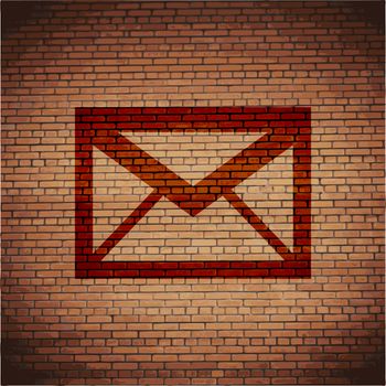 Envelope Mail icon Flat with abstract background.