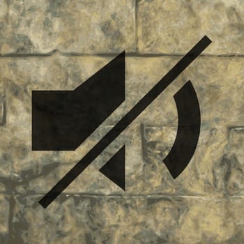 Mute sound icon Flat with abstract background.