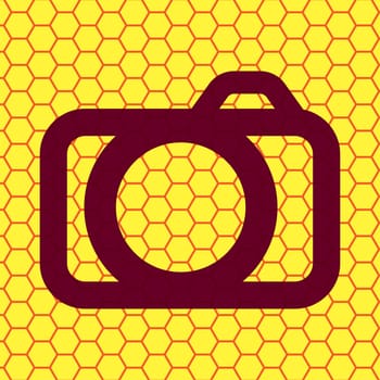 Camera icon Flat with abstract background.