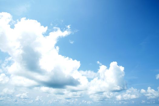 Beautiful Summer Clouds in the blue sky at Eastern Thailand.