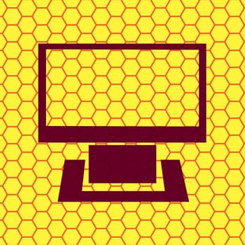 Computer icon Flat with abstract background.