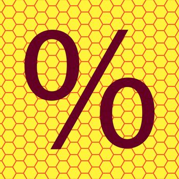 percent icon Flat with abstract background.