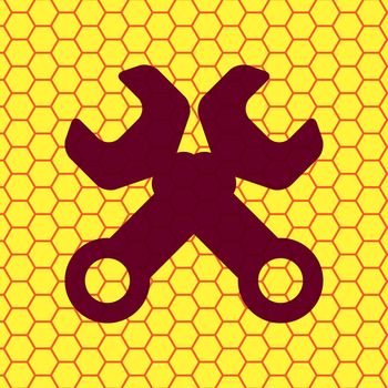 Wrench icon Flat with abstract background.