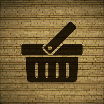 Shopping basket icon Flat with abstract background.