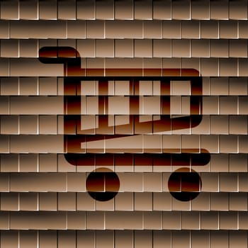 Shopping basket icon Flat with abstract background.