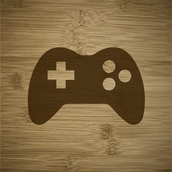 Gaming Joystick icon flat design with abstract background.