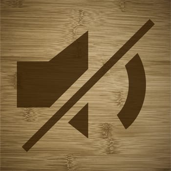 Mute sound icon Flat with abstract background.