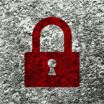 padlock icon flat design with abstract background.