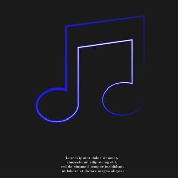 Music Notes Icons Flat with abstract background.