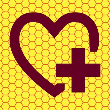 Heart icon Flat with abstract background.